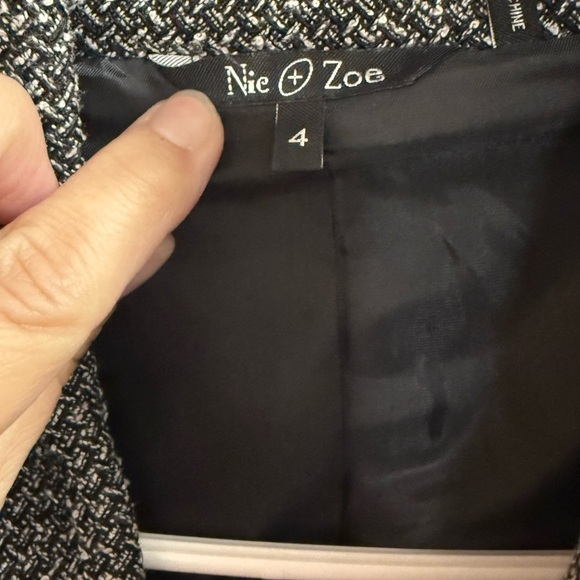 Nic + Zoe Black Tweed Womens Blazer Size 4 - Picture 3 of 4